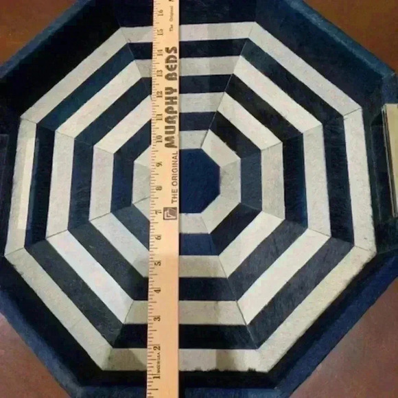 leather tray hexagonal striped pattern - Picture 6 of 7